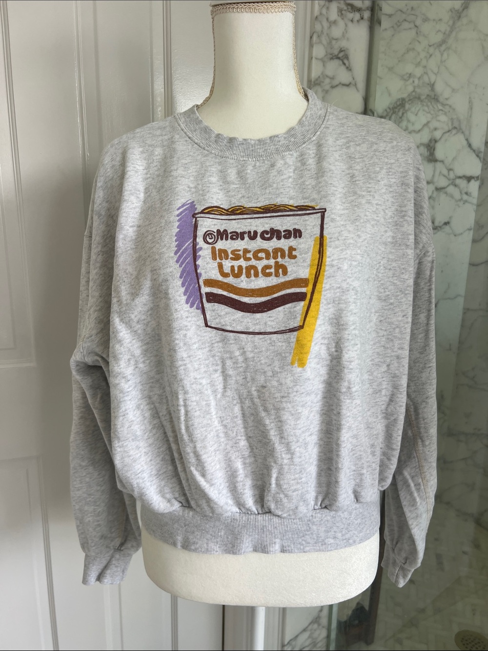 Instant Lunch Gray Graphic Sweatshirt